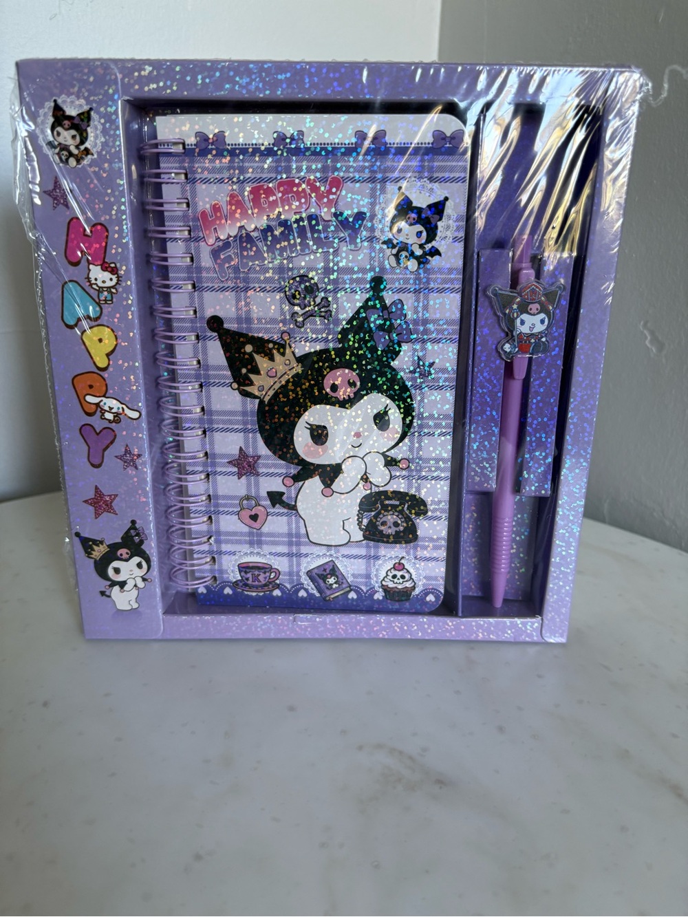 Kuromi Glitter Journal & Pen Set